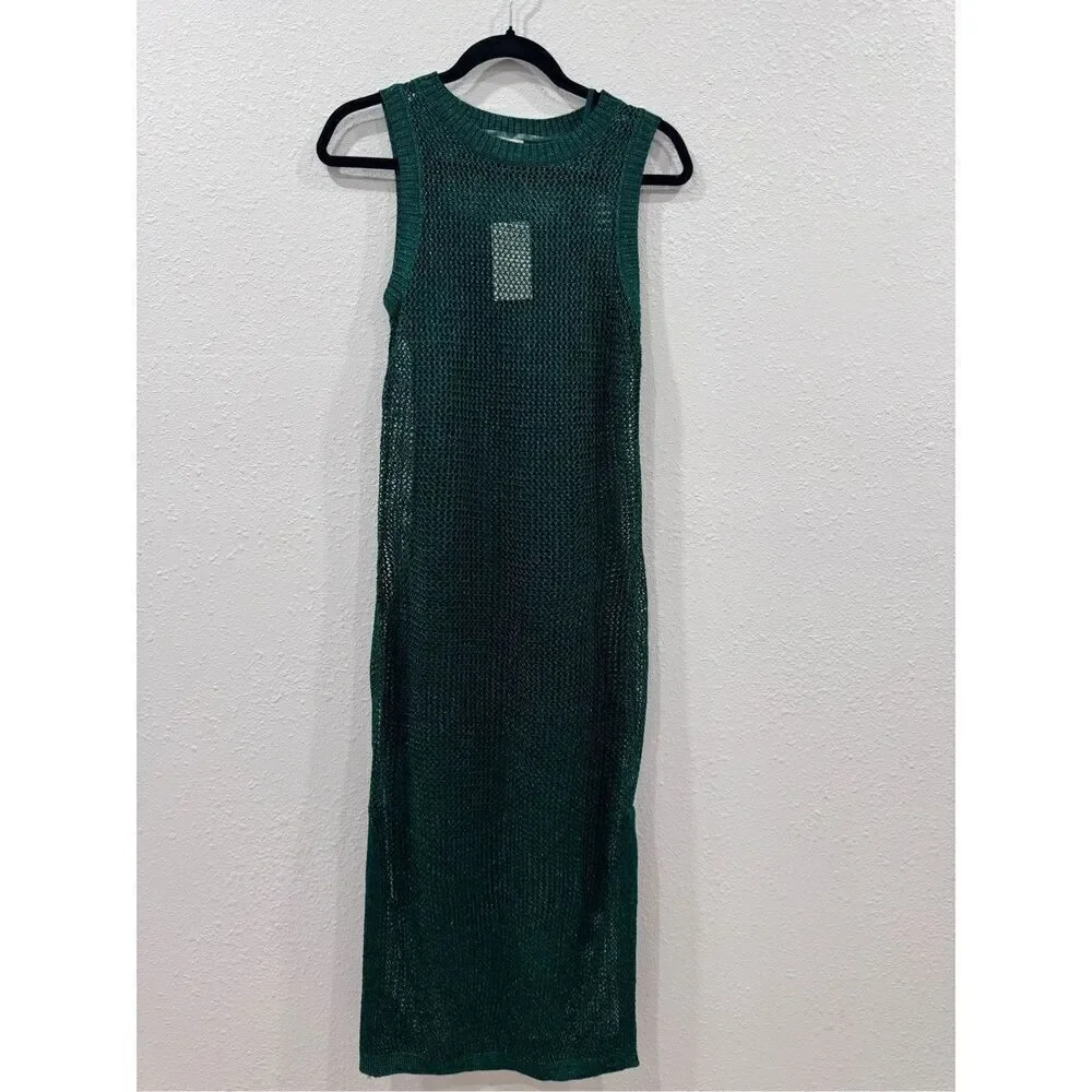 NWT! A New Day Openwork Midi Tank Dress green size xs - Picture 2 of 8